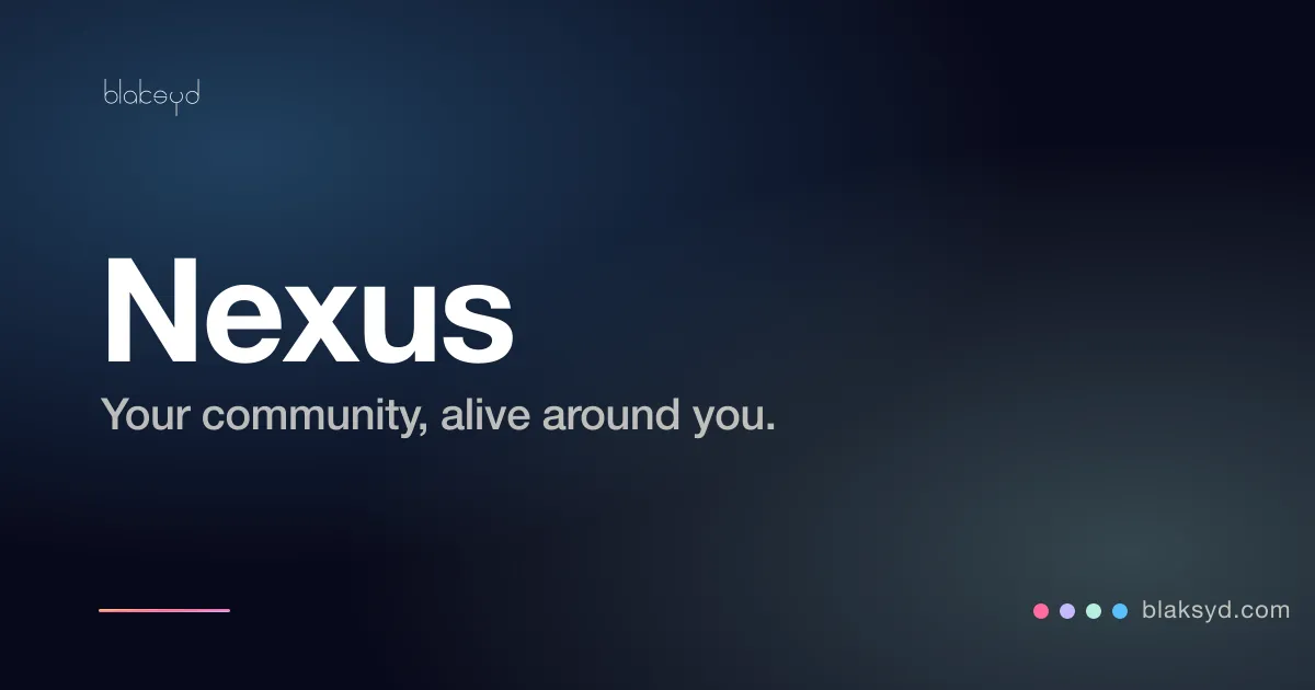 Nexus — Blaksyd’s community of persistent tribes, live discussion rooms, and a feed built around you.